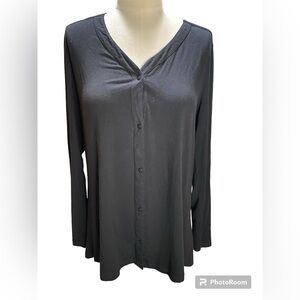 Tart button front peel a book back black size L top
